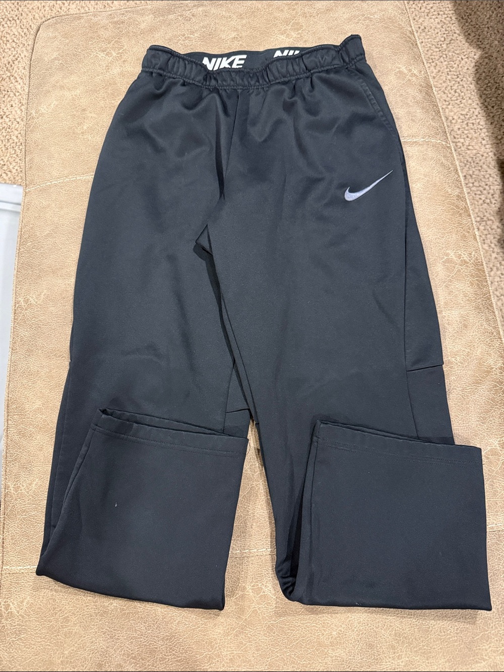 Nike Black dri fit Pants with White Swoosh